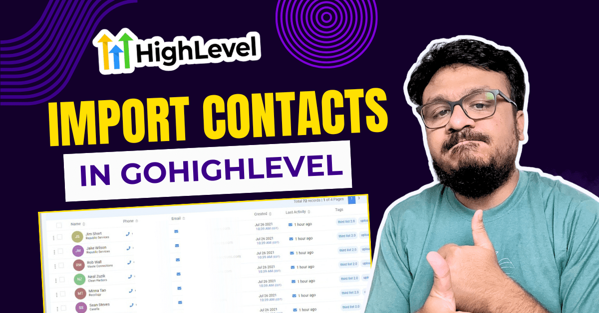 how to import contacts in go high level